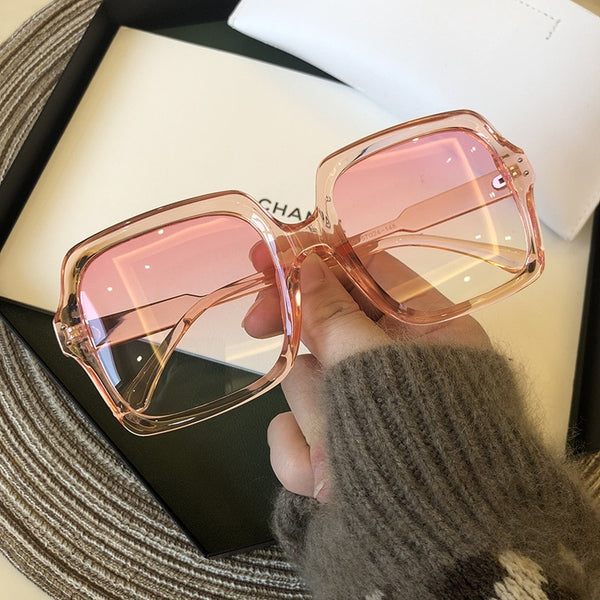 Unique Cream Oversized Sunglasses Women 2022 Vintage Brand Designer Cut Out  Big Frame Square Sun Glasses 70s Playful Eyewear