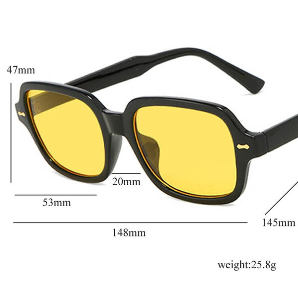 UVLAIK 2023 Rectangle Sunglasses Men Yellow Lens Vintage Square Sun Gl –  Cinily